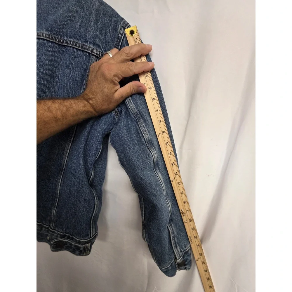 Levis Mens Sherpa Lined Denim Trucker Jacket Medium Wash Blue Small